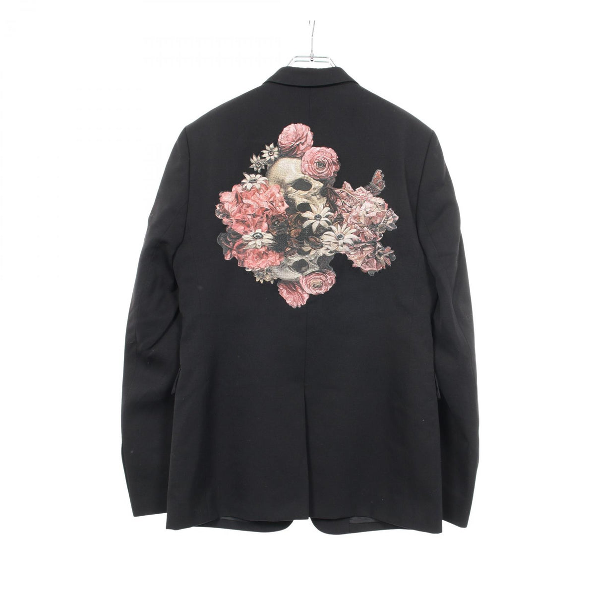 Dior Vanitas Skull Flower Wool Blazer Black Size 46