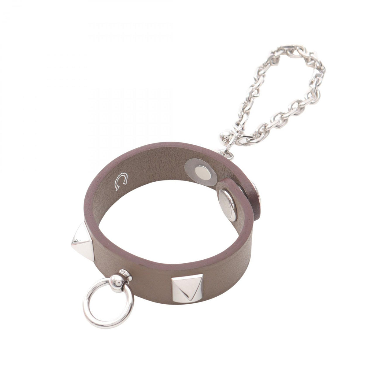 HERMES Rival Leather Glove Charm Beige