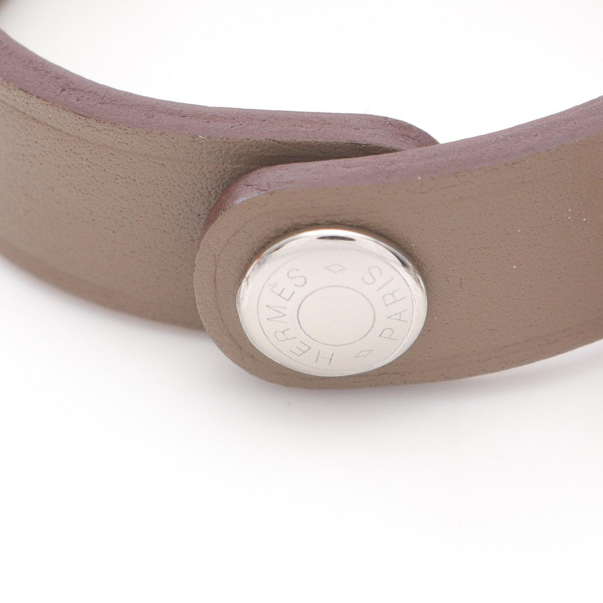 HERMES Rival Leather Glove Charm Beige