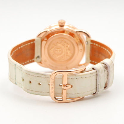 HERMES Arceau K18PG Diamond White Dial Watch