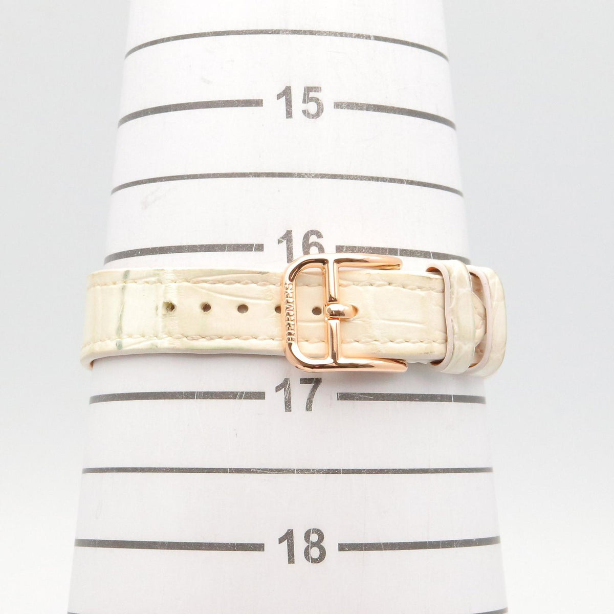 HERMES Arceau K18PG Diamond White Dial Watch