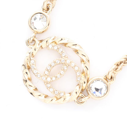 CHANEL Coco Mark Gold Rhinestone Necklace