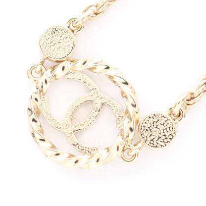 CHANEL Coco Mark Gold Rhinestone Necklace