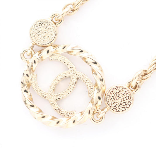 CHANEL Coco Mark Gold Rhinestone Necklace