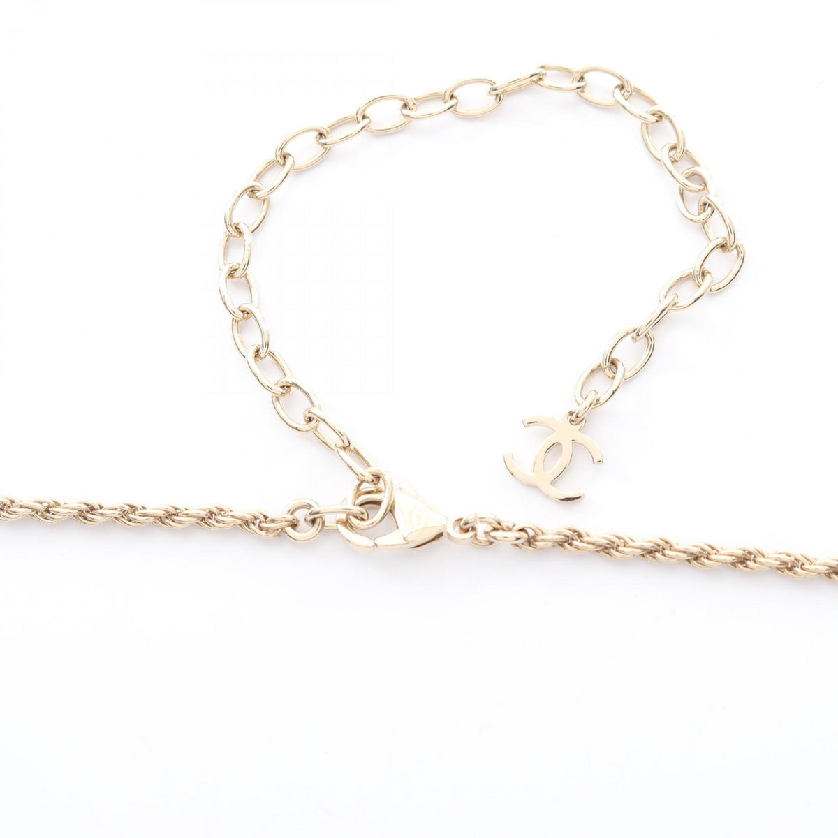 CHANEL Coco Mark Gold Rhinestone Necklace