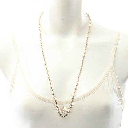 CHANEL Coco Mark Gold Rhinestone Necklace