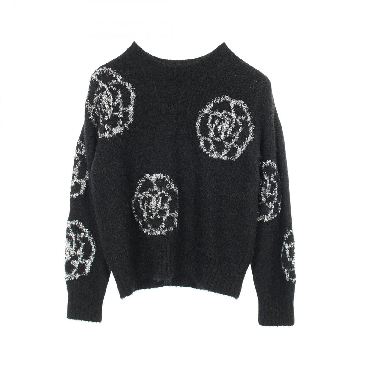 CHANEL Camellia Silk Cashmere Wool Sweater Size 36