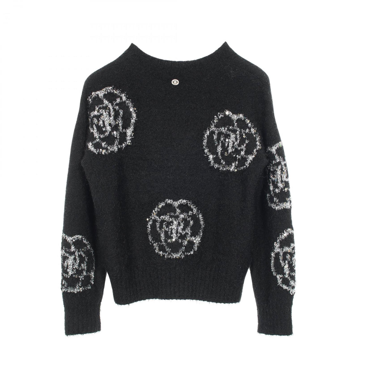 CHANEL Camellia Silk Cashmere Wool Sweater Size 36