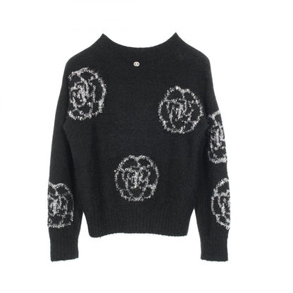 CHANEL Camellia Silk Cashmere Wool Sweater Size 36