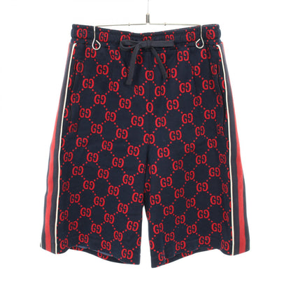GUCCI Cotton Navy Red Jumbo GG Pants Size XS