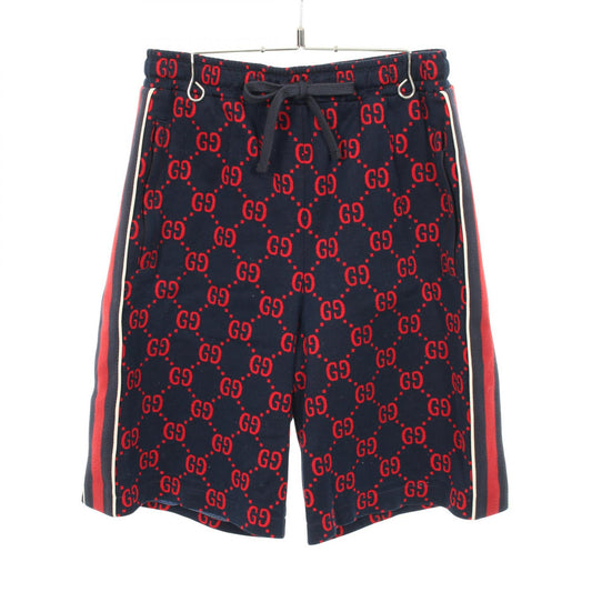 GUCCI Cotton Navy Red Jumbo GG Pants Size XS