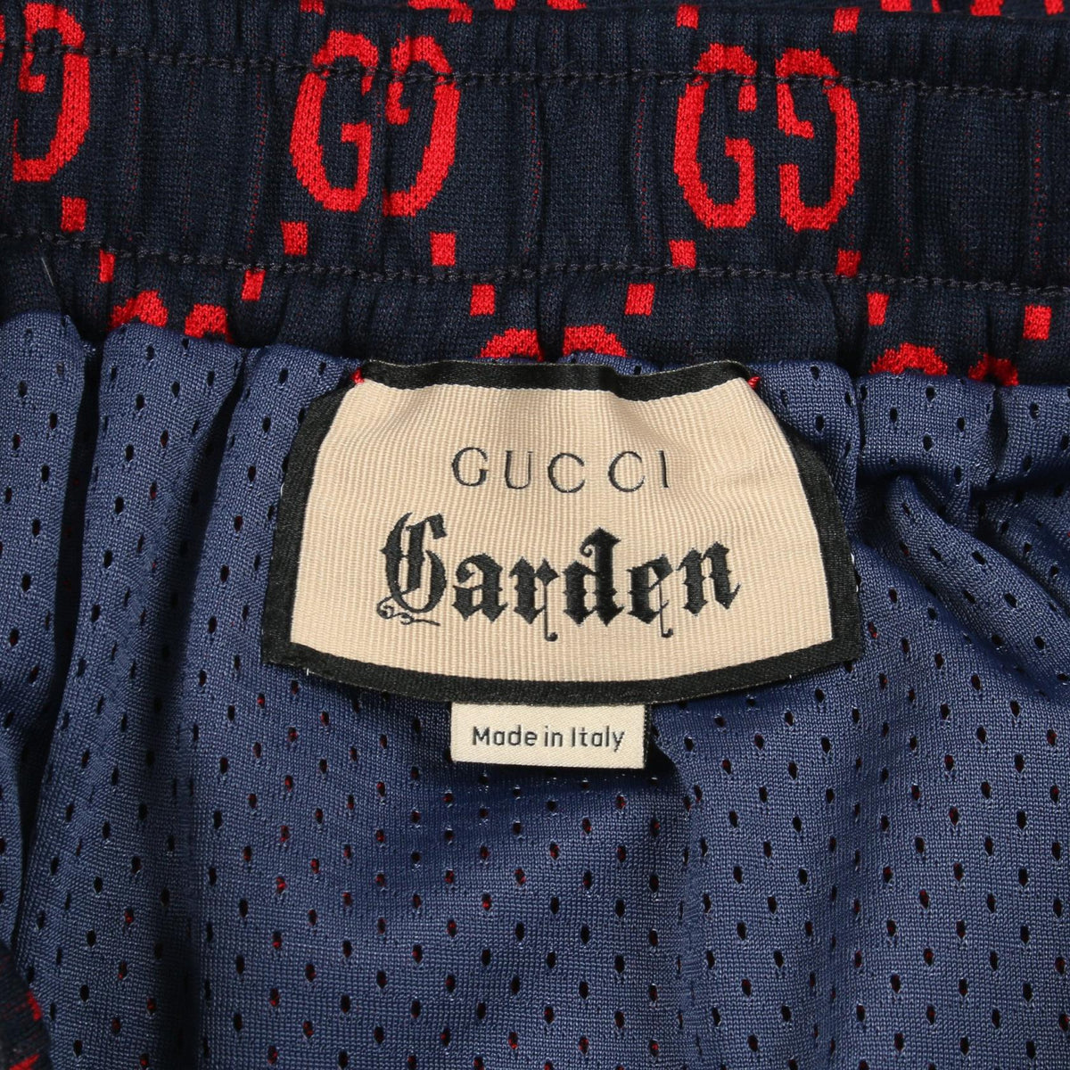 GUCCI Cotton Navy Red Jumbo GG Pants Size XS