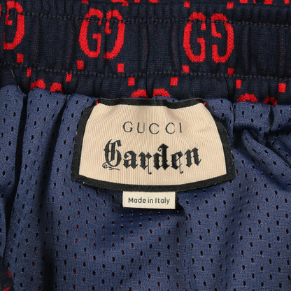 GUCCI Cotton Navy Red Jumbo GG Pants Size XS
