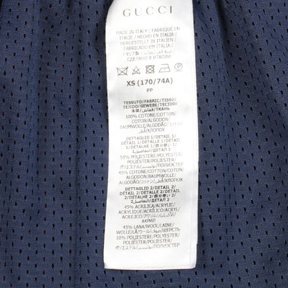 GUCCI Cotton Navy Red Jumbo GG Pants Size XS