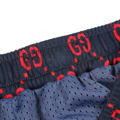 GUCCI Cotton Navy Red Jumbo GG Pants Size XS