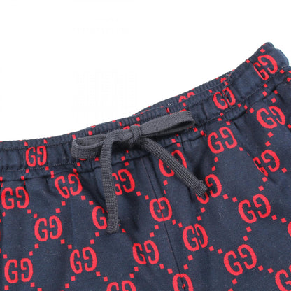 GUCCI Cotton Navy Red Jumbo GG Pants Size XS