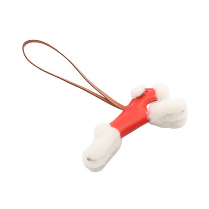 HERMES Buddy Charm Red Agneau Milo Mouton