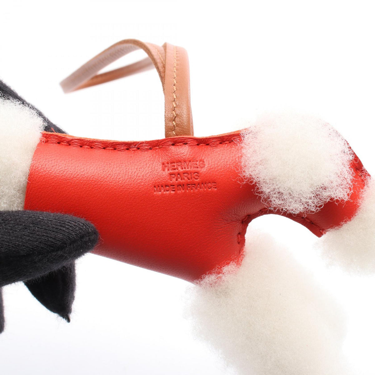 HERMES Buddy Charm Red Agneau Milo Mouton