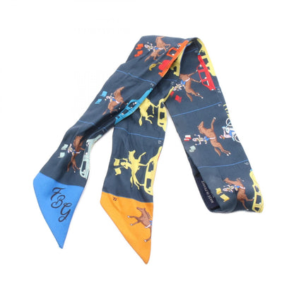 HERMES Twilly Hermes Parade Scarf Blue
