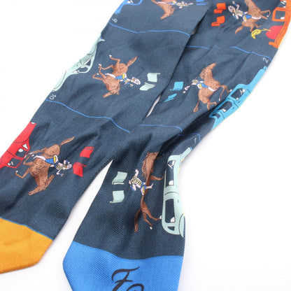 HERMES Twilly Hermes Parade Scarf Blue
