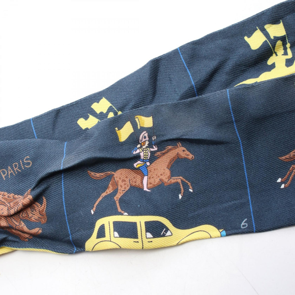 HERMES Twilly Hermes Parade Scarf Blue
