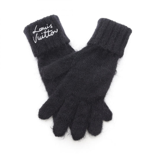 LOUIS VUITTON LV Script Wool Gloves Black