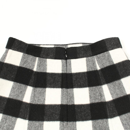 LOUIS VUITTON Check Flare Wool Cashmere Skirt Size 34