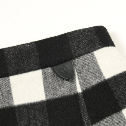 LOUIS VUITTON Check Flare Wool Cashmere Skirt Size 34