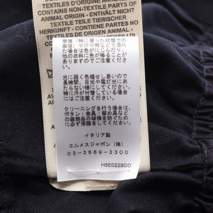 HERMES Navy Blue Smocked Cotton Jacket Size 38
