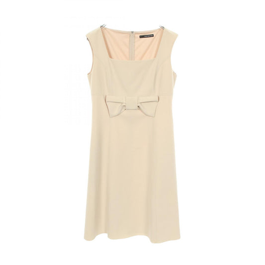 FOXEY NEW YORK Grace Polyester Midi Dress Beige Size 42
