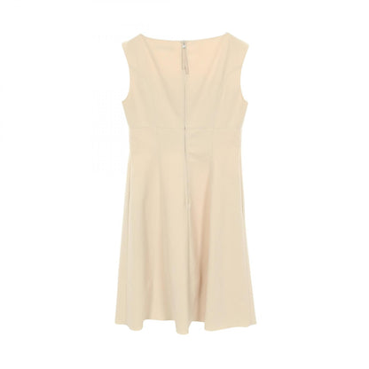 FOXEY NEW YORK Grace Polyester Midi Dress Beige Size 42