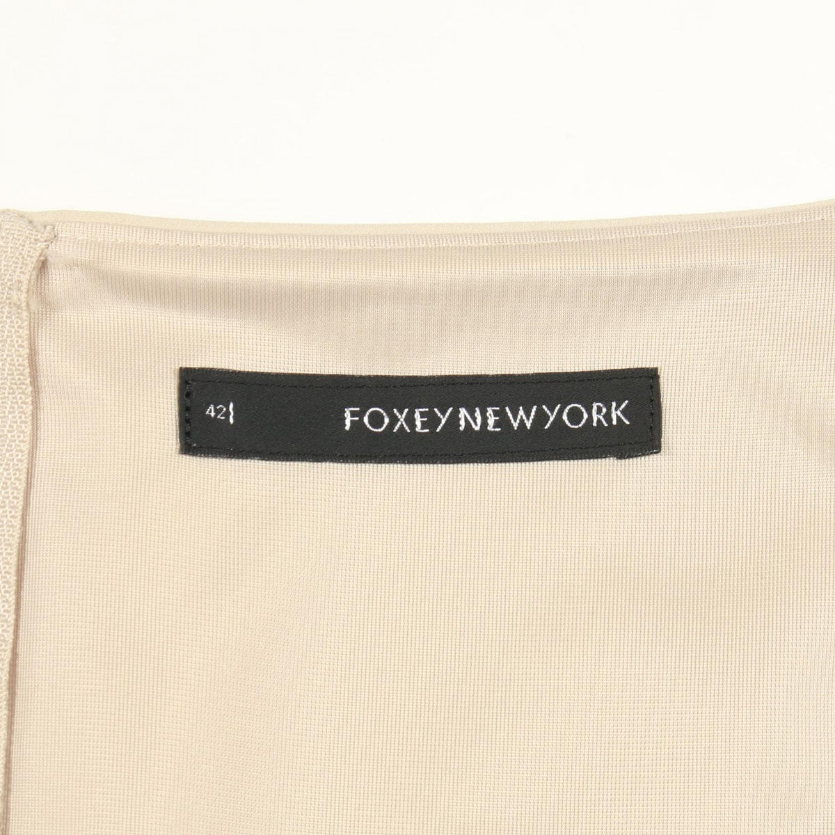 FOXEY NEW YORK Grace Polyester Midi Dress Beige Size 42