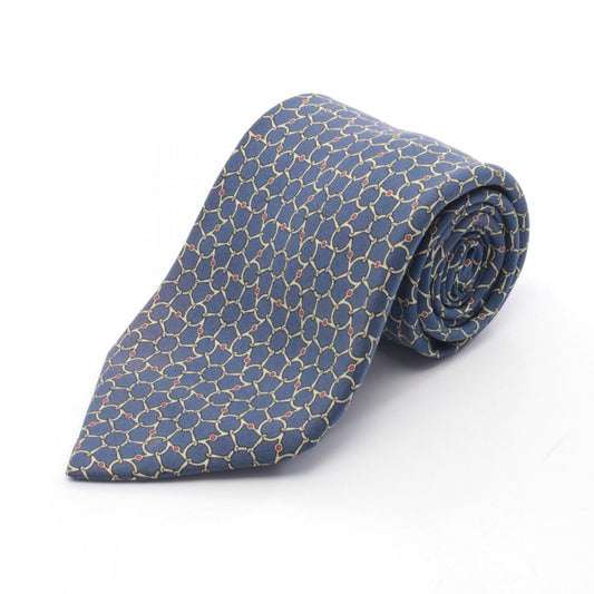 HERMES Navy Silk Tie