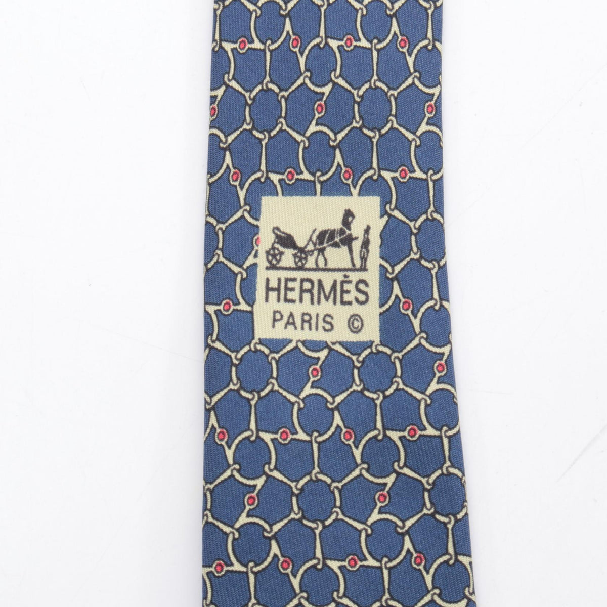 HERMES Navy Silk Tie