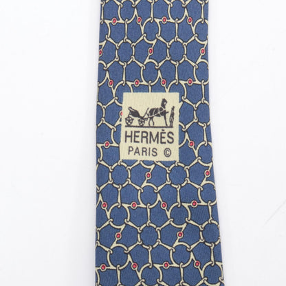HERMES Navy Silk Tie