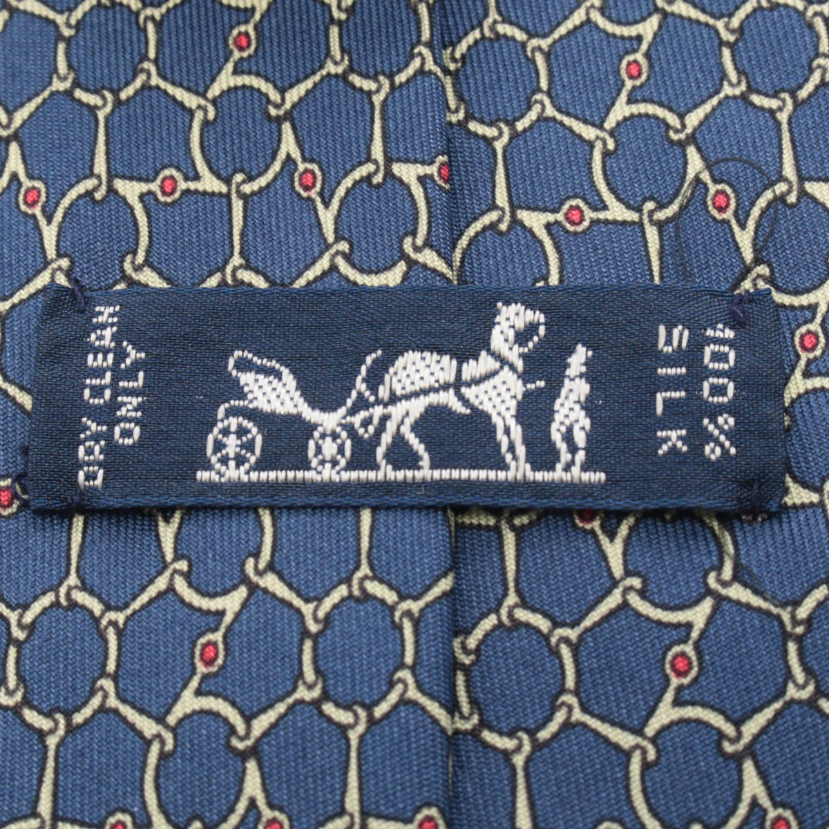 HERMES Navy Silk Tie