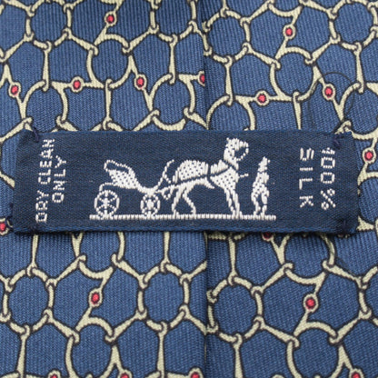 HERMES Navy Silk Tie