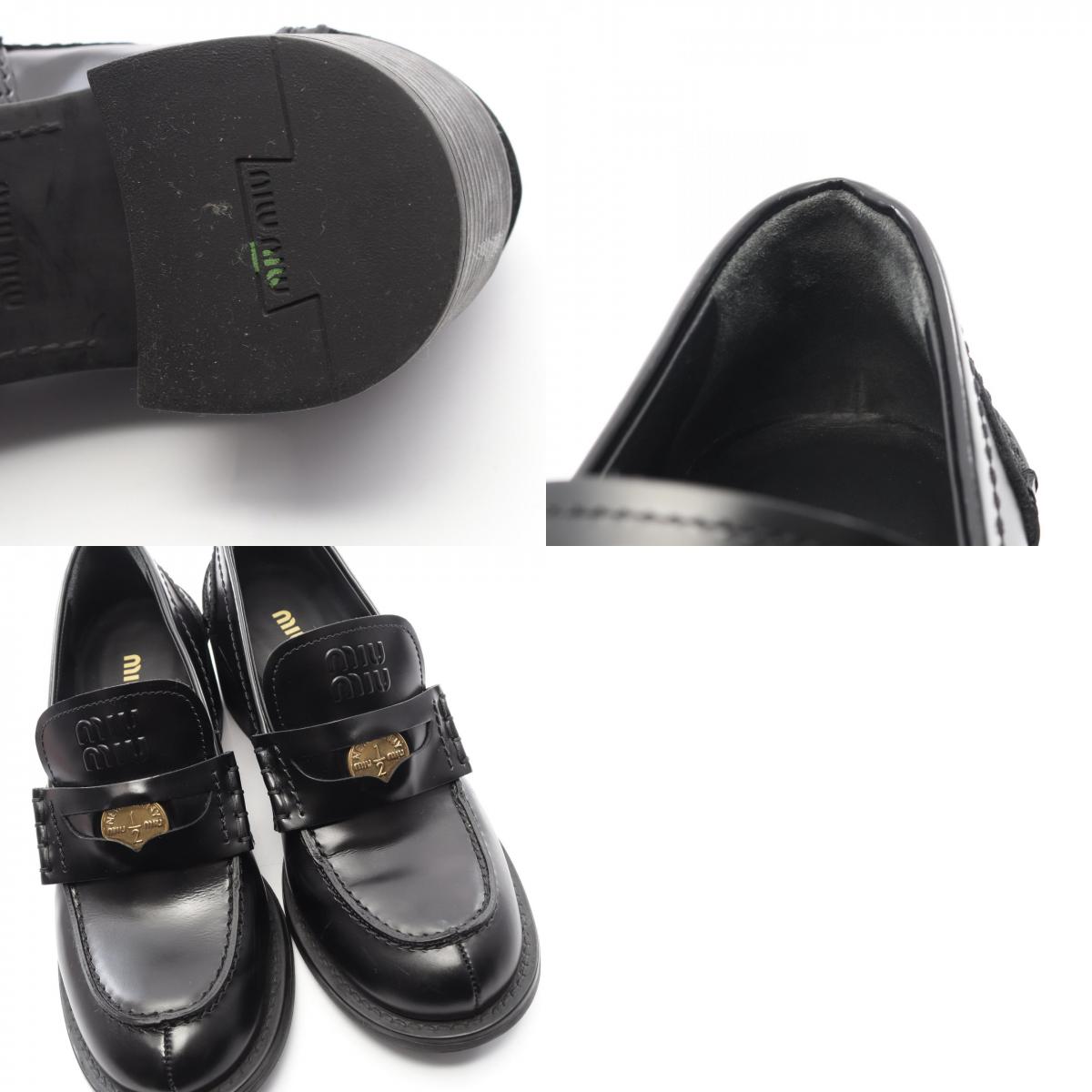 Miu Miu Brushed Leather Loafers Size 36.5