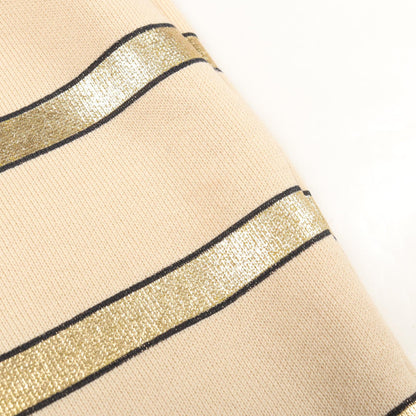 CHANEL Cotton Long Sleeve T-Shirt Beige/Gold Size 36
