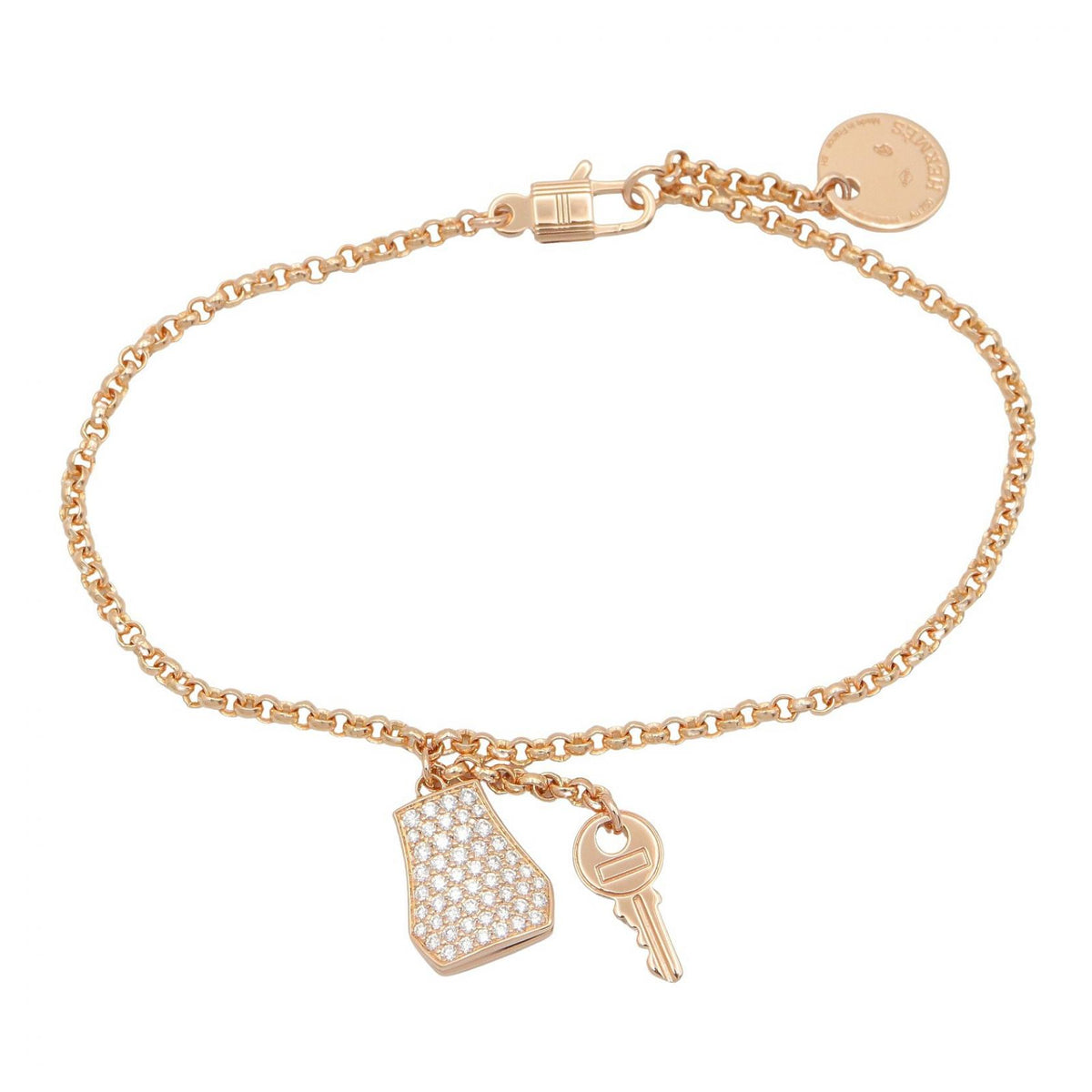 HERMES Kelly Clochette Diamond Bracelet