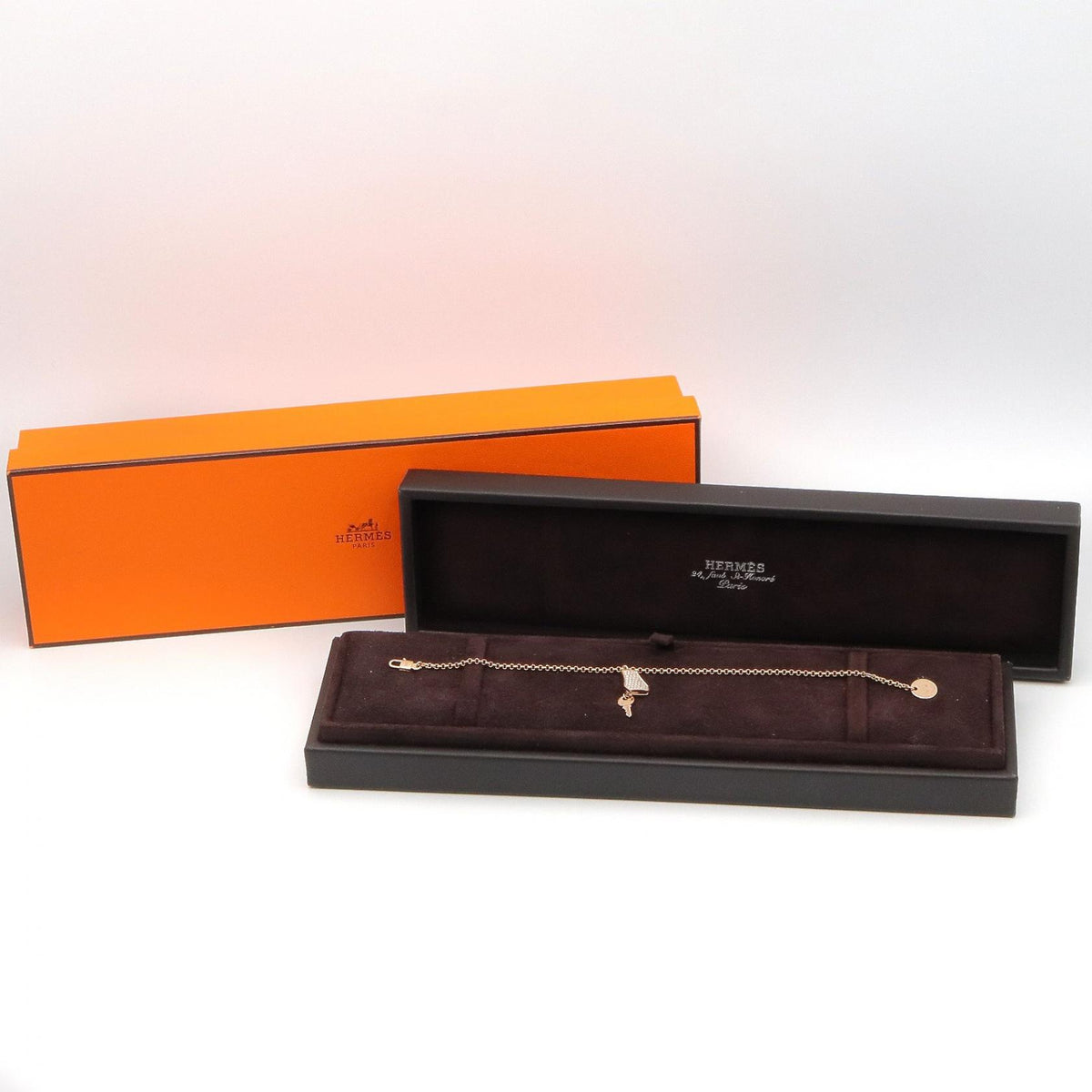 HERMES Kelly Clochette Diamond Bracelet