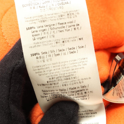 FENDI Collarless Wool Coat Orange Size 38