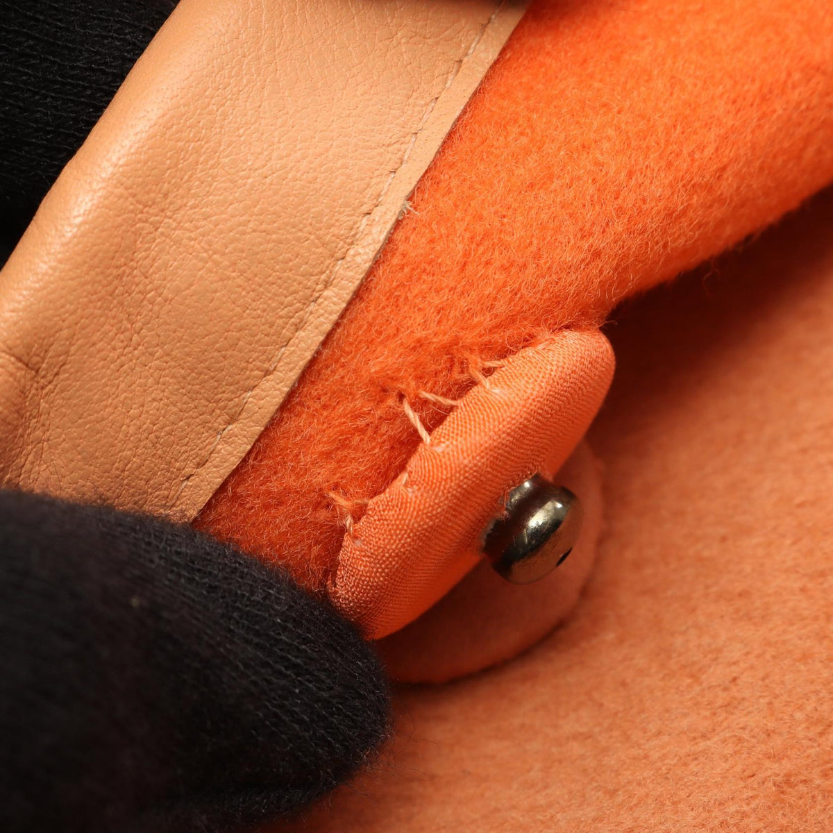 FENDI Collarless Wool Coat Orange Size 38