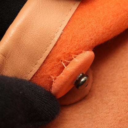 FENDI Collarless Wool Coat Orange Size 38