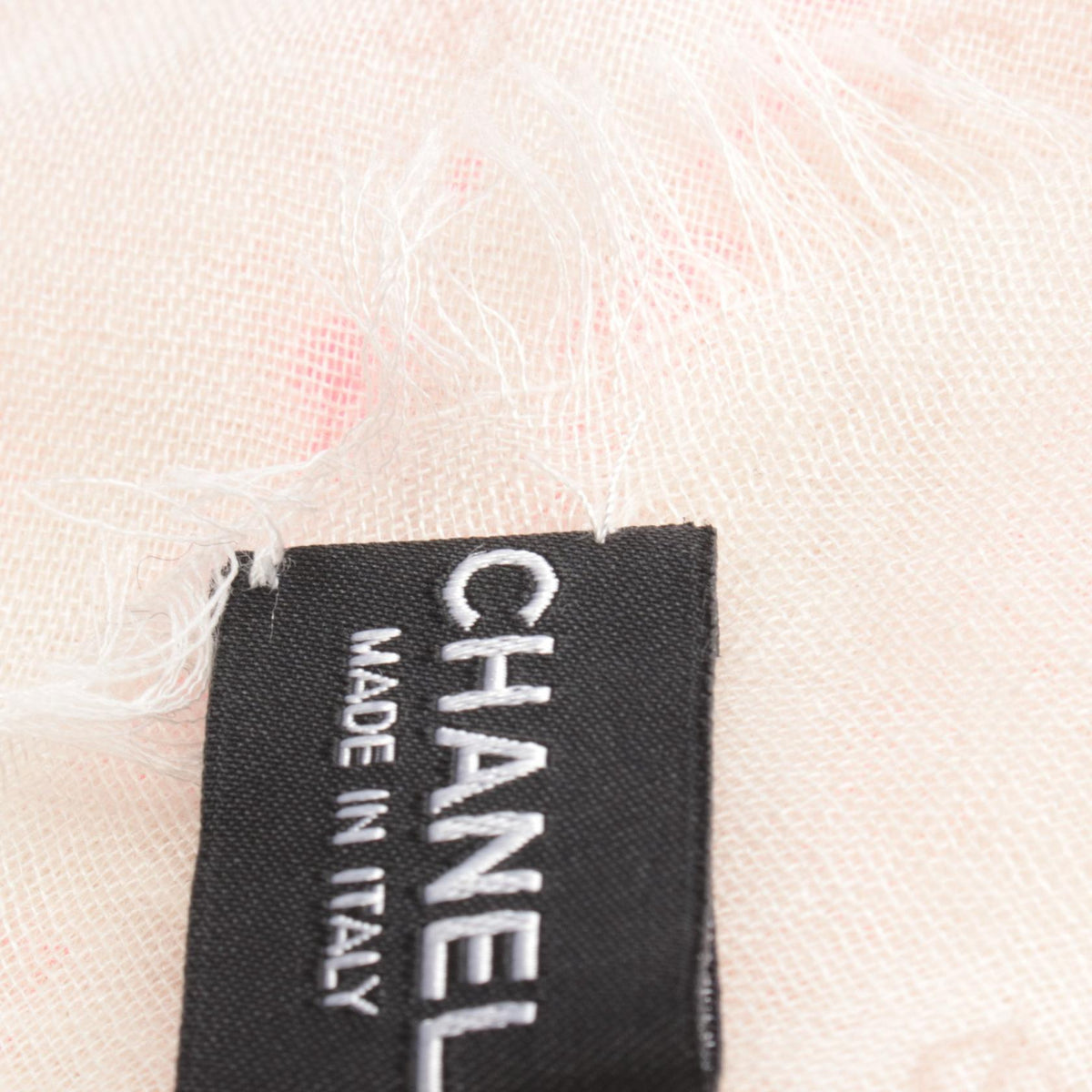 CHANEL Text Silk Cashmere Scarf