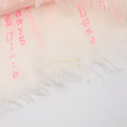 CHANEL Text Silk Cashmere Scarf