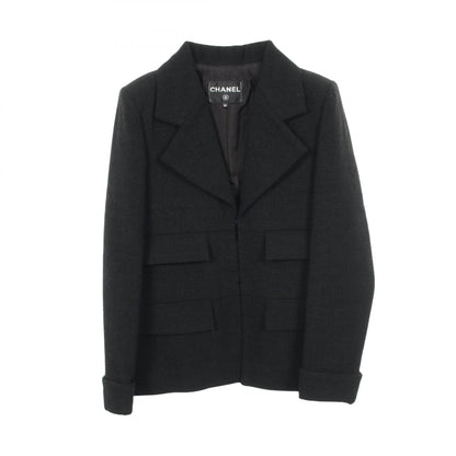 CHANEL Wool Blazer Black Size 36