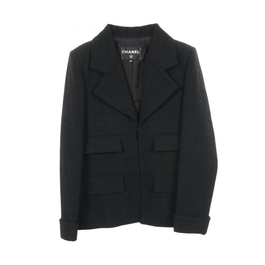 CHANEL Wool Blazer Black Size 36