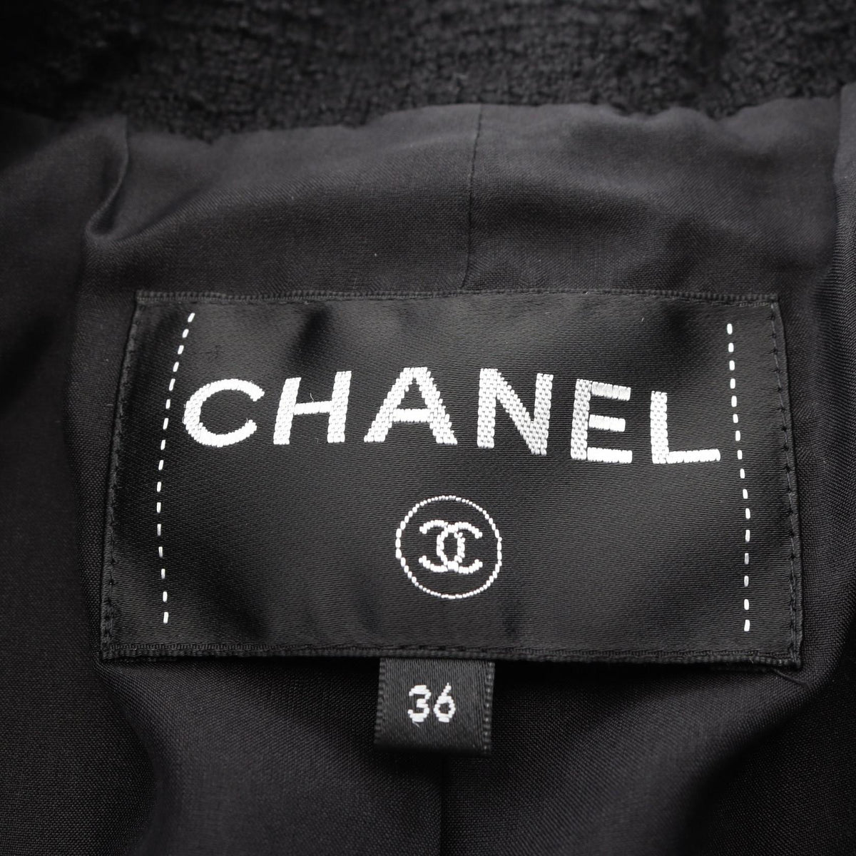 CHANEL Wool Blazer Black Size 36