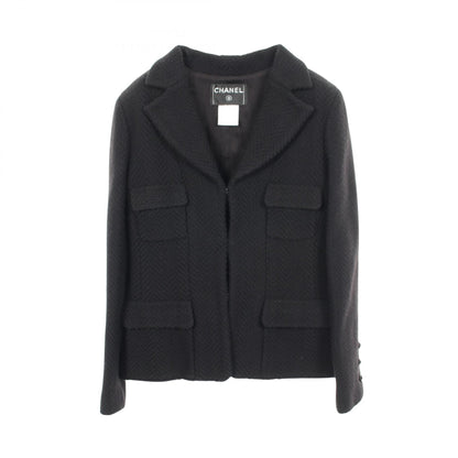 CHANEL Wool Tailored Blazer Black Size 40